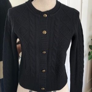 NWT Juicy Couture Black Wool Cropped Cardigan